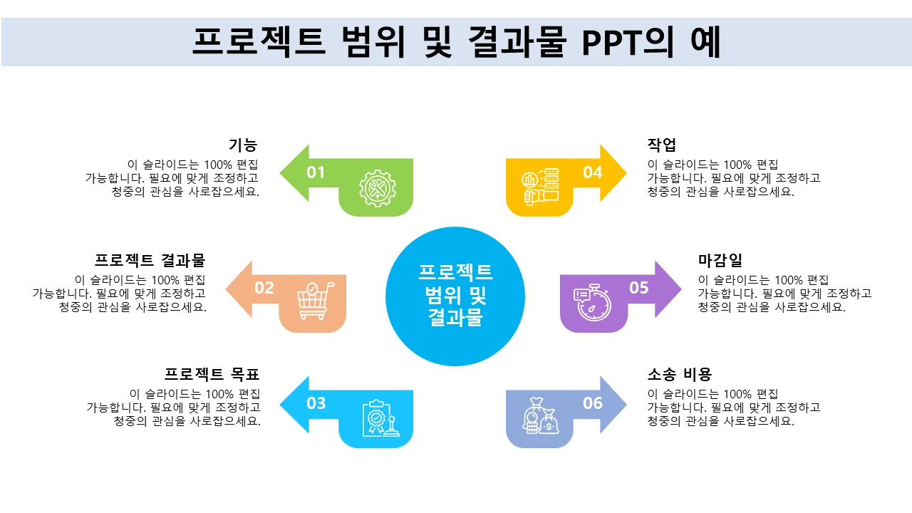 프로젝트 범위 및 결과물 PPT 템플릿